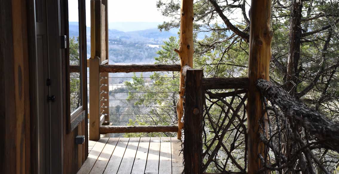 Eureka Springs Arkansas rental cabin, The Hawg Trap, nestled in the Ozark Mountains