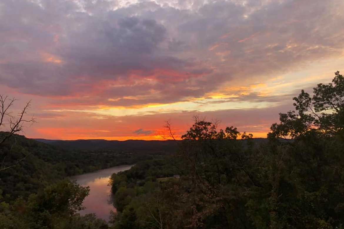 Ozark sunset over the White River