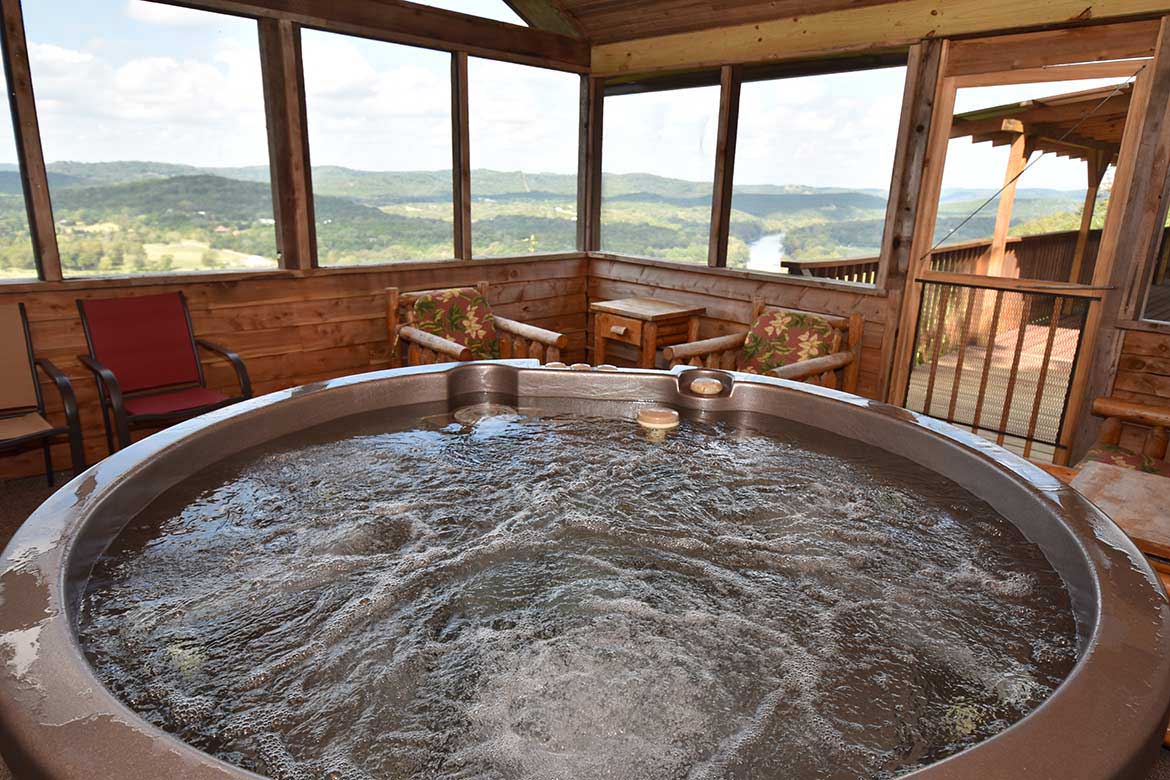 Hot tub with a view of the White River